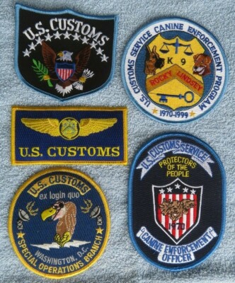Konvolut 5 x ZOLL US Customs Patch Abzeichen Douanes Aduanas ZFA ZUZ FSZ USA K-9