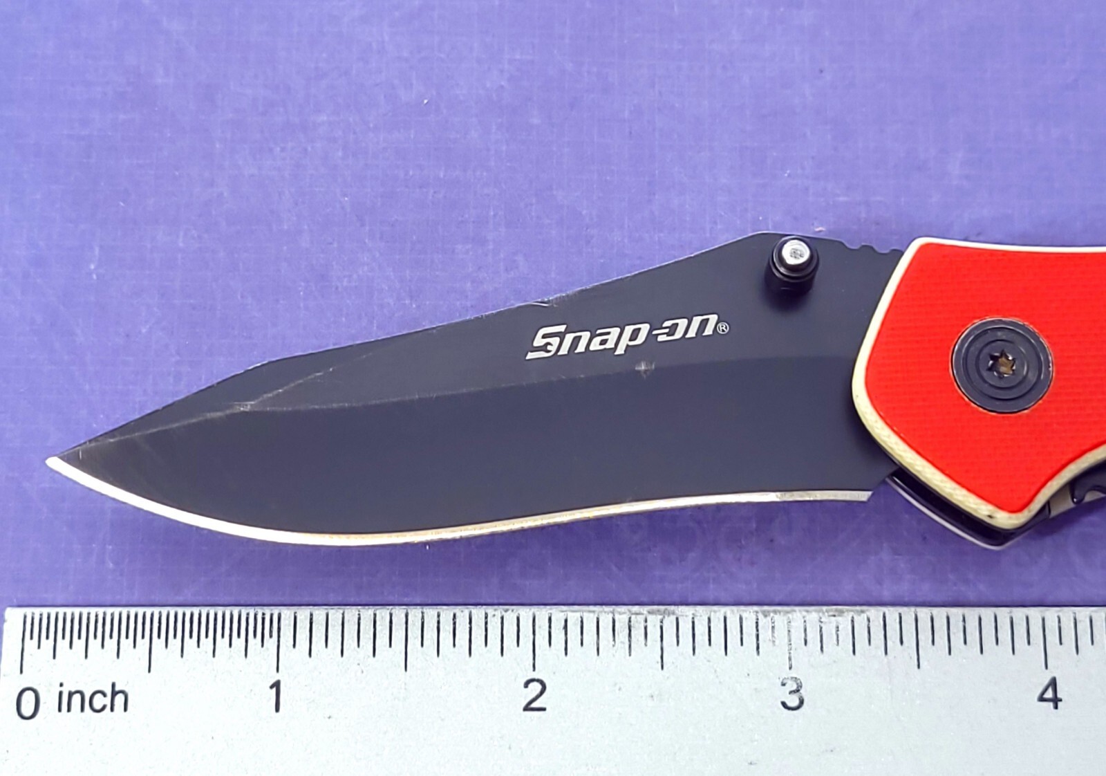 SNAP ON TOOLS Knife Tactical Liner Lock Red G10 Handles 7Cr17MoV Steel