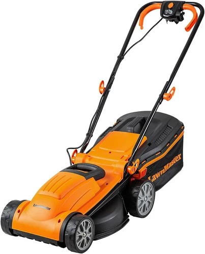 Lawnmaster MEB1434M Elektro Rasenmäher 1400W 34cm, bis 300㎡, 6-fache Schnitthöhe