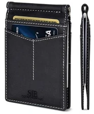 RFID Blocking Slim Bifold Wallet for Men - Genuine Leather Front Pocket 