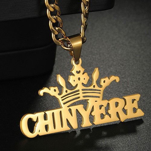 Collar personalizado de oro de 18 quilates con gran nombre para mujer y hombre cadena de eslabones cubanos colgante joyería - Imagen 10 de 12