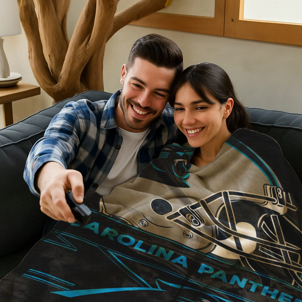 Carolina Panthers football Plush Blanket, Soft & Warm