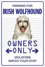 Metal Sign Parking For Irish Wolfhound 8  x 12  Aluminum NS 443