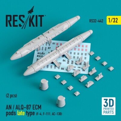 1/32 Reskit RS32-0442 AN / ALQ-87 ECM pods late type (2 pcs) (F-4, F-111, AC-130
