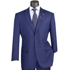 BIG  TALL Men's Patriot Blue 2-Button Suit w/ Adjustable Waistband, Reg-Fit NWT