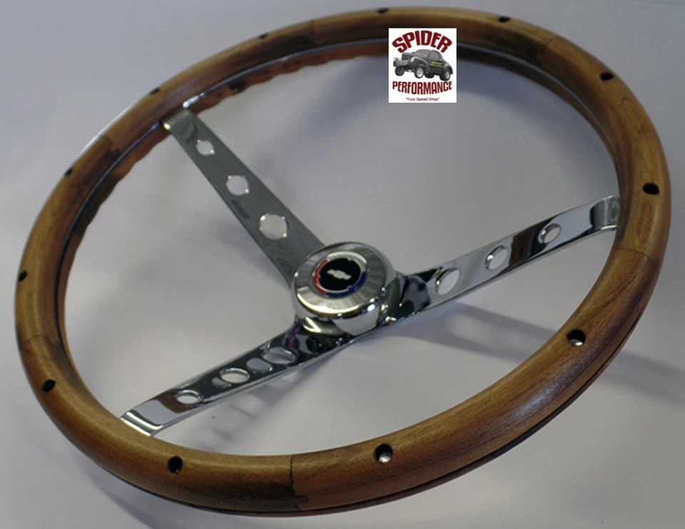 64-65 Malibu EL Camino Chevelle steering wheel CLASSIC BOWTIE 15" CLASSIC WALNUT - Image 2 of 4