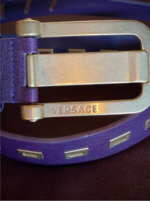 Purple Versace Belt 80/32 Versace Calfskin Tonal 3cm La Medusa Belt 90 36 Purple  main image 4
