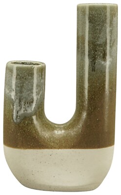 Vase Stone ''ECOLO'' grün/natur Blumenvase Ø14x5,5cm H23cm Dekoration Blumen Deko