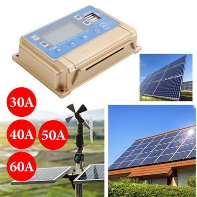 30A-60A MPPT Bluetooth APP Solarladeregler Ladegerät für 12V/24V Batterie Gold