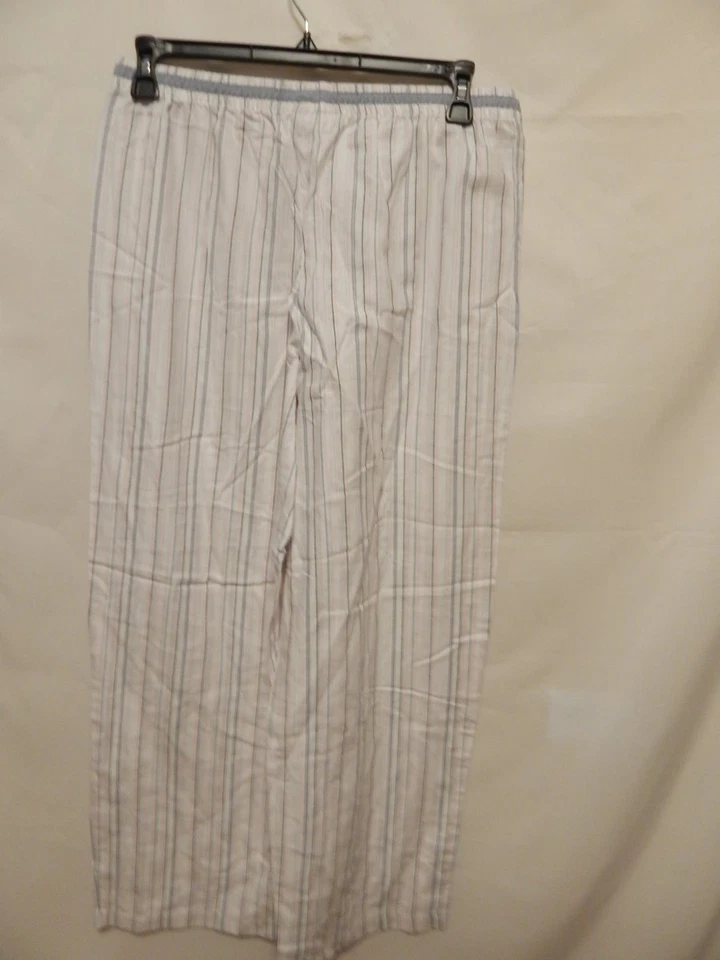 Pantalón para dormir Alfani Spring Lurex a rayas cintura elástica L blanco nuevo con etiquetas   Foto 2 de 2