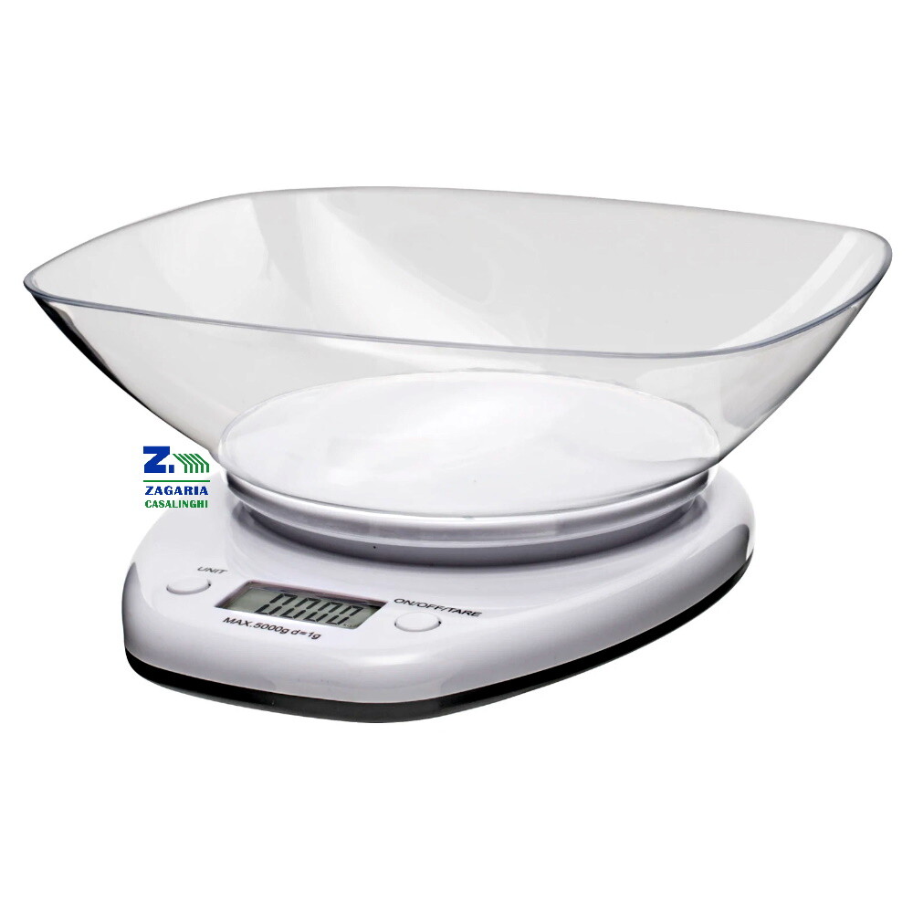 BILANCIA DIGITALE DA CUCINA 5 Kg DISPLAY LCD VASSOIO REMOVIBILE E LAVABILE