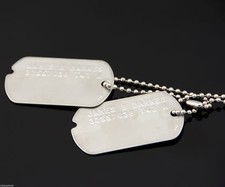 James B Barnes "Bucky" Stainless Steel Military Dog Tags Cosplay Costume Prop