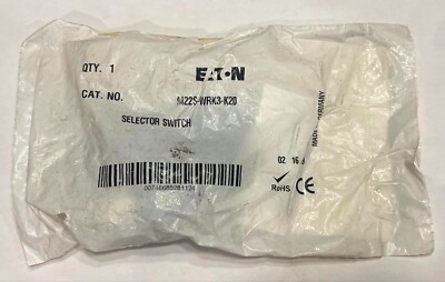 EATON M22S WRK3 K20 Selector Switch M22S-WRK3-K20