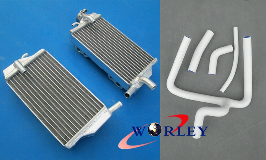 Radiador de aluminio + manguera Y de silicona negro para Honda CR250R CR 250 R 2002-2004 2003 Foto 4 de 4