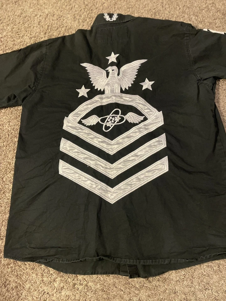 Hama Black Faux Military Shirt Men's Size L Costume - Image 4 of 4