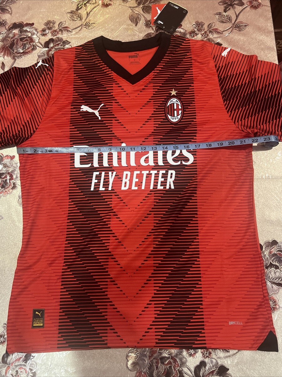 New Puma AC Milan 23/24 Home Long Sleeve Jersey 771141-01 Men's