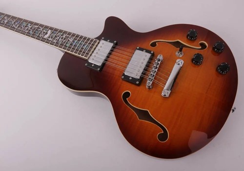 Chitarra elettrica vintage Sunburst 12 corde tastiera palissandro semivuota - Foto 4 di 6