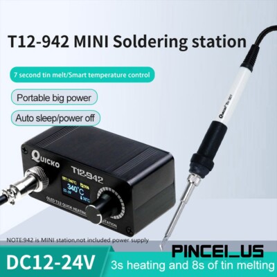 QUICKO T12-942 Mini OLED T12 Solder Station Kit with T12-K Tip & 907 Handle pe66