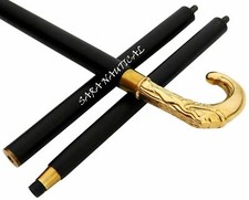 Nautical Wooden Walking Stick Cane Victorian Vintage Brass Umbrella Head Handle