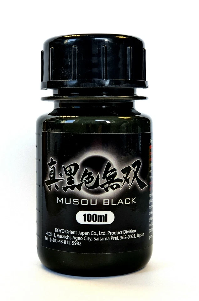 KOKUSHOKU MUSOU Musou Black Acrylfarbe auf Wasserbasis 100ml Japan schwärzestes Schwarz der Welt!