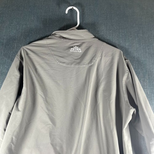 Peter Millar Mens Windbreaker Jacket Gray Element 4 Wind Size M Polyester Blend - Picture 11 of 14