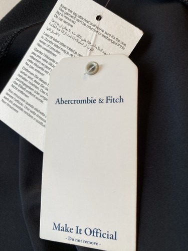 NWT Abercrombie & Fitch Black High Waisted Midi Skirt w/ Slit Large L msrp $79 - Picture 6 of 6