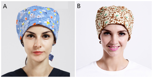 2pcs Doctor Nurse Surgery Medical Scrub Cap Kitchen Hat Long Hair