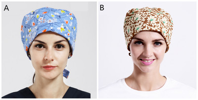 2pcs Doctor Nurse Surgery Medical Scrub Cap Kitchen Hat Long Hair