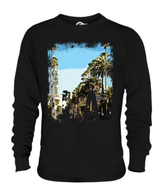 L.A. LOS ANGELES GRUNGE PRINT UNISEX PULLOVER OBERTEIL STRAND HERREN DAMEN DAMEN