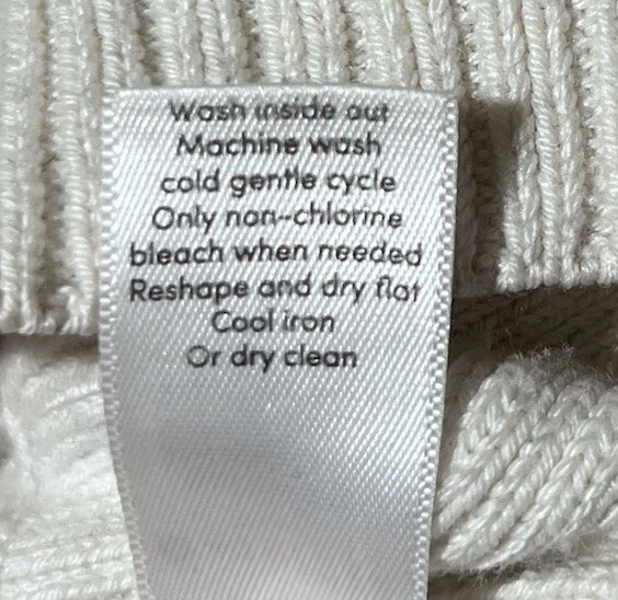 OFF WHITE Maglione Athleta fine lana merino XS panna Verona Auberge felpa con cappuccio tempo libero