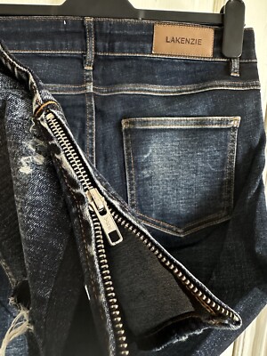 Lakenzie Jeans Born Sinner Distressed Denim - Dark Stone - XSmall