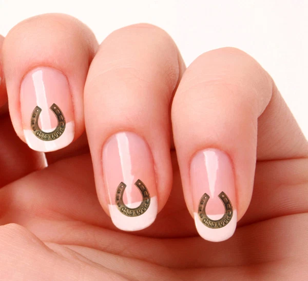 20 Nail Art Decals Transfers Stickers #190 - Lucky Horse Shoe | eBay
