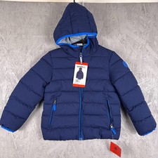 Gerry Kids Lined Bubble Puffer Jacket Blue Hooded Size 6