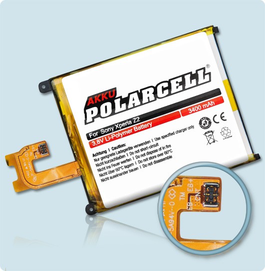 Polarcell Akku FüR Sony D6543 LT50W L50W 3400Mah Li-Polymer Batterie Accu Acku-image
