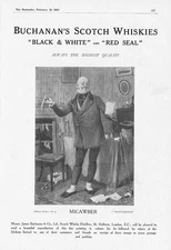 BUCHANAN'S SCOTCH WHISKY Dickens Series #5; Micawber - Antique Advert 1913