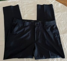 Greg Norman ML Microlux Golf Pants 38X30 Navy Flat Front Golf Performance Pant