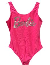 Barbie Girls Swimsuit Pink Pool Bathing One-Piece Suit Toddler Beach Sz.7/8