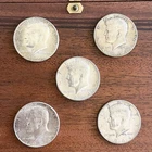 Lot of 5 Coins - 1964 Silver Kennedy Half Dollars - 90% Silver