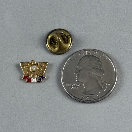 FOE Fraternal Order Of Eagles Faux Diamond Stone Member Lapel Pin Pinback #54595