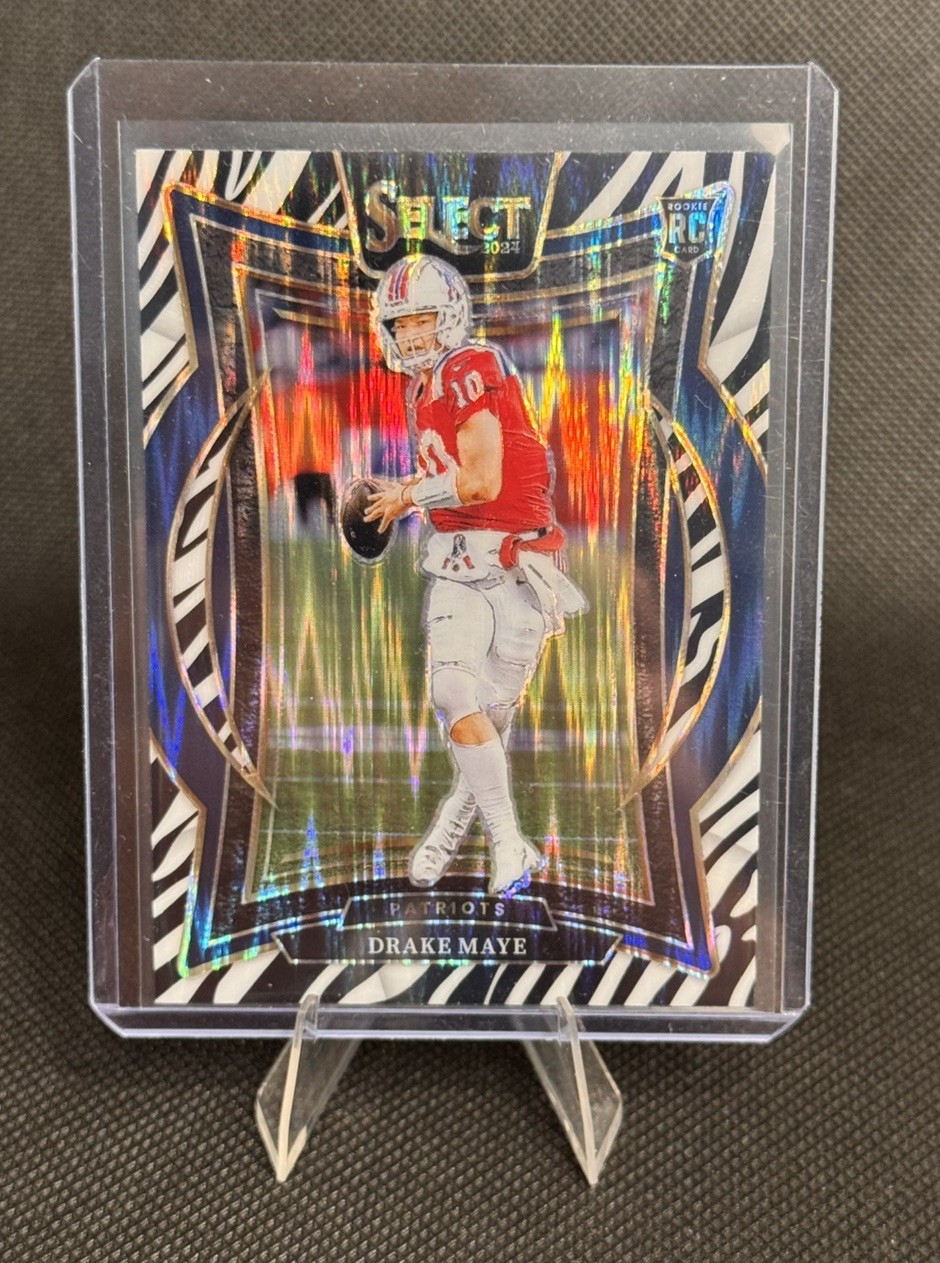 2024 Panini Select - Concourse Drake Maye #27 Zebra Prizm (RC)