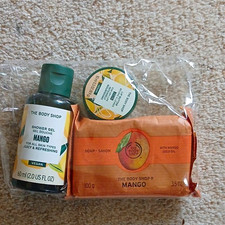 The Body Shop Mango Vegan Travel Set: Shower Gel,  Lip Butter & Soap Bar