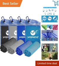 4 Pack Cooling Towels Microfiber 40x12in Ice Cool for Neck Gym Sports