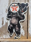 VINTAGE TEXACO PORCELAIN SIGN OLD GAS STATION CAR TRUCK MOTOR OIL BEAR TEXAS USA