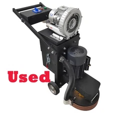 Used! Hand-push Cement Ground Grinder with Dust Suction Fan Floor Polisher 220V