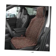 Natural Wood Beaded Seat Cover, Cool  Breathable Back Massaging Cushion Coffee
