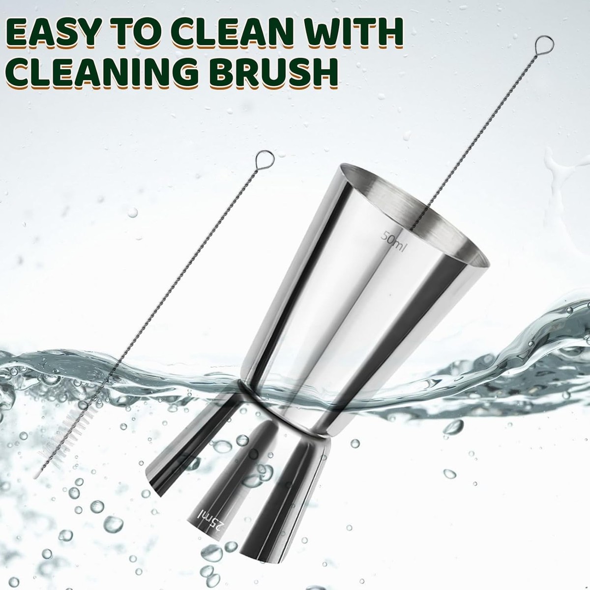 Misurino Doppio Cocktail Acciaio Inossidabile - Con Bilancia, 25 E 50 Ml, Per Bar Professionale - Foto 10