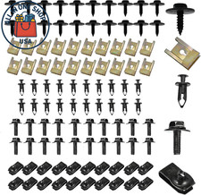 Car Body Screws Bolts U-Nuts Metal Fender Bumper Retainer Clips 100PCS