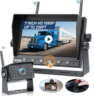 Wireless Reversing Camera Set HD 1080P 7 Inch Monitor Waterproof Backup