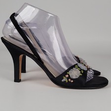 Vintage Nina embroidered floral dress sandals Women's size 8 M