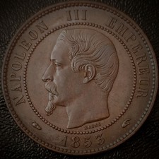 France 1853 A - 10 Centimes, AU - KM#771.1